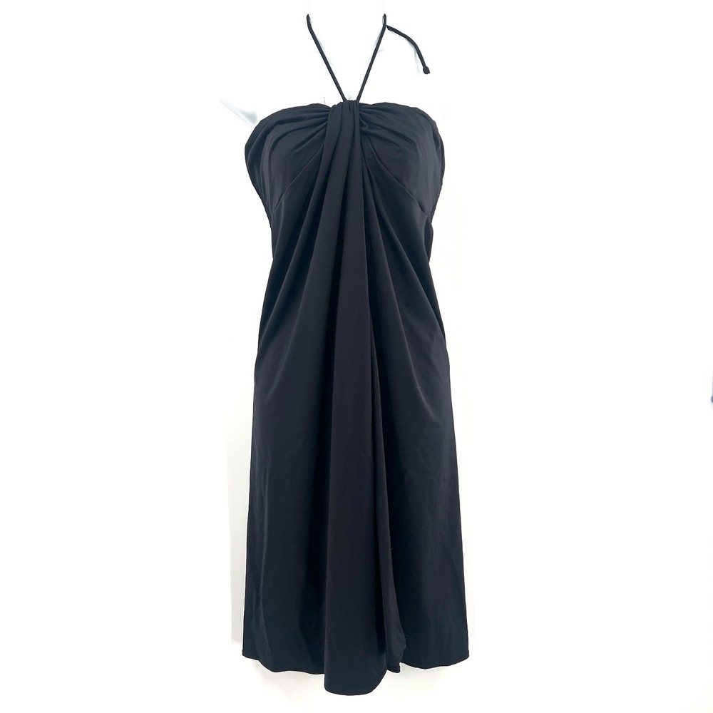 DKNY y2k black strapless halter dress club party quiet‎ luxury resortwear goth L